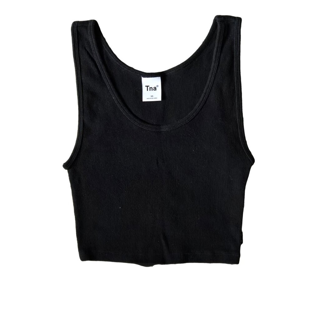 Aritzia TNA Homestretch Black Crop Tank XS